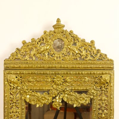 Late 19th Century Dutch Baroque Brass Mirror-KMT-1396567