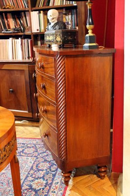 Late 19th Century English Mahogany Bow Front Chest of Drawers-AXE-1433480