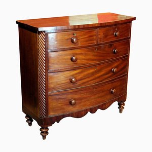 Late 19th Century English Mahogany Bow Front Chest of Drawers-AXE-1433480