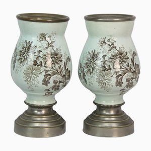 Late 19th Century Flower Pots in Fire-Enamelled Metal, 1890s, Set of 2-NE-2036219