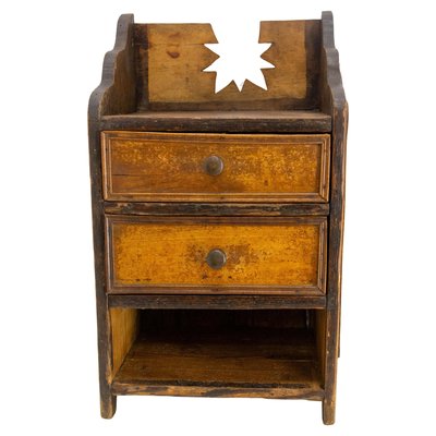 Late 19th Century French Chestnut Little Nightstand Shooting Star, 1940s-RIU-2042242