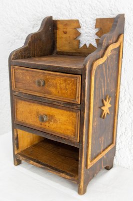 Late 19th Century French Chestnut Little Nightstand Shooting Star, 1940s-RIU-2042242