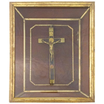 Late-19th Century French Crucifix with Frame-RIU-772955