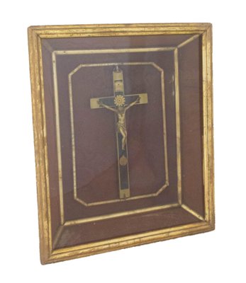 Late-19th Century French Crucifix with Frame-RIU-772955