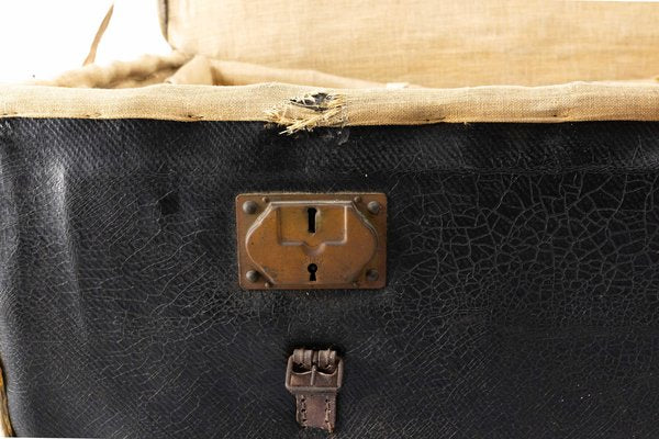 Late 19th Century French Leather Trunk with Train Labels-RIU-1422347