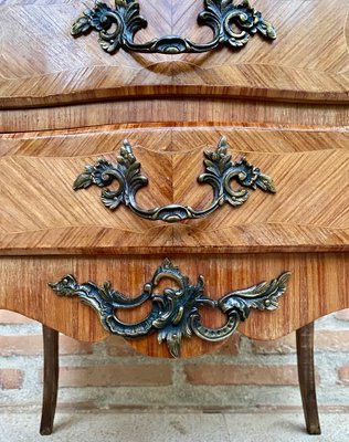 Late 19th Century French Louis XV Style Marquetry and Marble Chest of Drawers-NOU-1245308