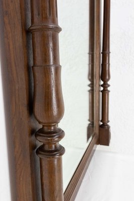 Late 19th Century French Oak Frame Beveled Mirror with Colonnettes-RIU-1392557