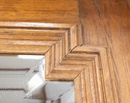 Late 19th Century French Oak Frame Beveled Mirror with Colonnettes-RIU-1392557