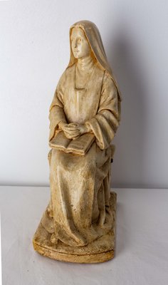 Late 19th Century French Patinated Nun Reading Gospels Figurine-RIU-1433122