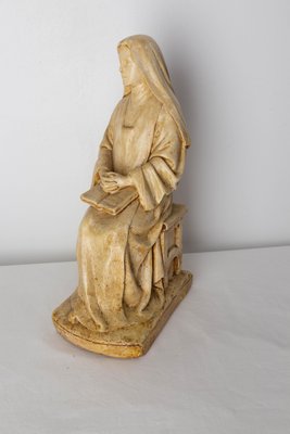 Late 19th Century French Patinated Nun Reading Gospels Figurine-RIU-1433122