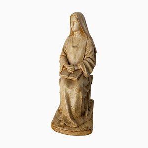 Late 19th Century French Patinated Nun Reading Gospels Figurine-RIU-1433122