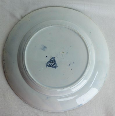 Late 19th Century Gallant Scenes Faience Plate, France-RIU-1377603