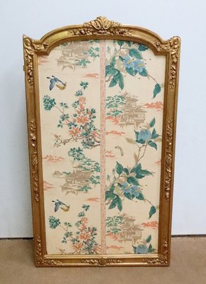 Late 19th Century Louis XV Silk and Golden Wood Screen-RVK-1723831