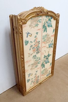 Late 19th Century Louis XV Silk and Golden Wood Screen-RVK-1723831