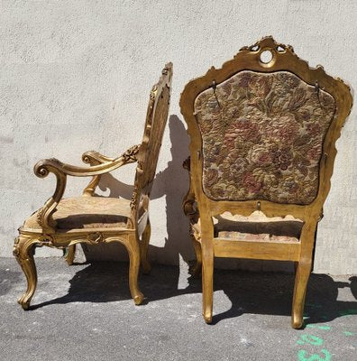 Late 19th Century Louis XV Venice Armchairs, Venice, Set of 2-SYQ-1693557