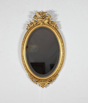 Late 19th Century Louis XVI Oval Mirror in Golden Wood-RVK-1777836