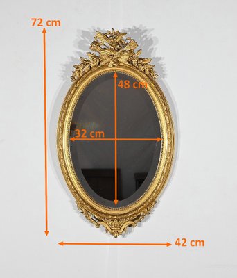 Late 19th Century Louis XVI Oval Mirror in Golden Wood-RVK-1777836