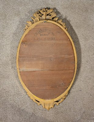 Late 19th Century Louis XVI Oval Mirror in Golden Wood-RVK-1777836