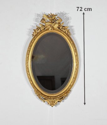 Late 19th Century Louis XVI Oval Mirror in Golden Wood-RVK-1777836