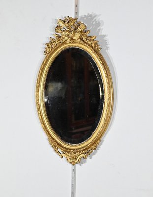 Late 19th Century Louis XVI Oval Mirror in Golden Wood-RVK-1777836