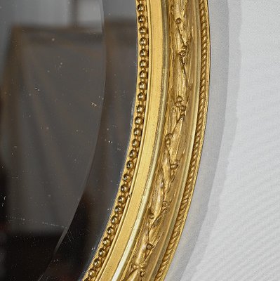 Late 19th Century Louis XVI Oval Mirror in Golden Wood-RVK-1777836