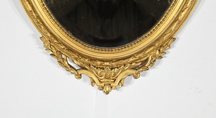 Late 19th Century Louis XVI Oval Mirror in Golden Wood-RVK-1777836