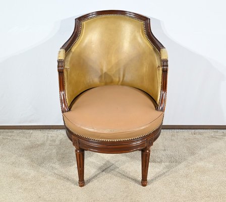 Late 19th Century Louis XVI Style Beech Swivel Desk Armchair-RVK-1806882