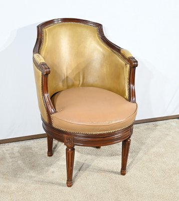 Late 19th Century Louis XVI Style Beech Swivel Desk Armchair-RVK-1806882