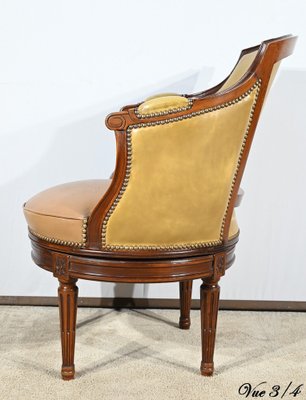 Late 19th Century Louis XVI Style Beech Swivel Desk Armchair-RVK-1806882