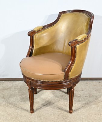 Late 19th Century Louis XVI Style Beech Swivel Desk Armchair-RVK-1806882