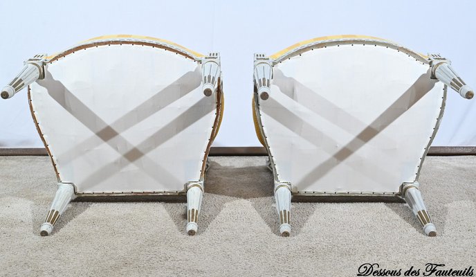 Late 19th Century Louis XVI Style Cabriolet Armchairs, Set of 2-RVK-1800286