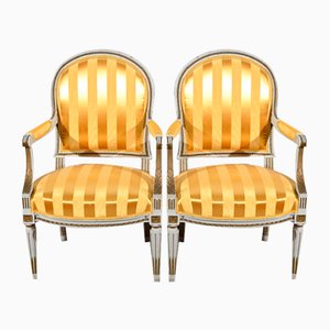 Late 19th Century Louis XVI Style Cabriolet Armchairs, Set of 2-RVK-1800286