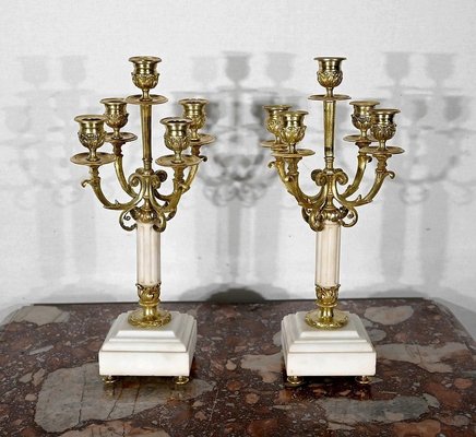 Late 19th Century Louis XVI Style Gilded Bronze Candlesticks, Set of 2-RVK-1452798