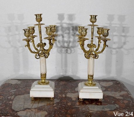 Late 19th Century Louis XVI Style Gilded Bronze Candlesticks, Set of 2-RVK-1452798