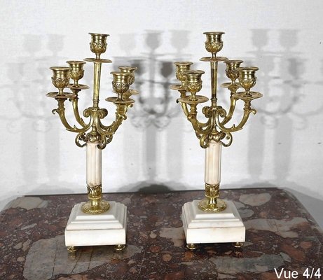 Late 19th Century Louis XVI Style Gilded Bronze Candlesticks, Set of 2-RVK-1452798