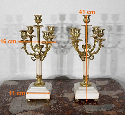 Late 19th Century Louis XVI Style Gilded Bronze Candlesticks, Set of 2-RVK-1452798