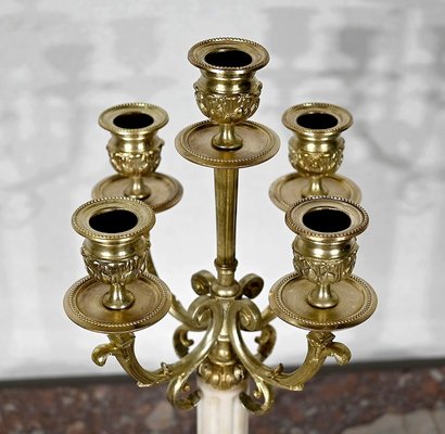 Late 19th Century Louis XVI Style Gilded Bronze Candlesticks, Set of 2-RVK-1452798