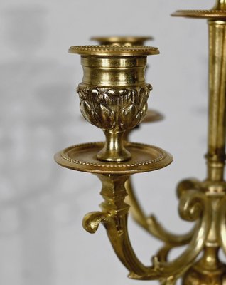 Late 19th Century Louis XVI Style Gilded Bronze Candlesticks, Set of 2-RVK-1452798