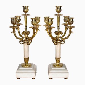 Late 19th Century Louis XVI Style Gilded Bronze Candlesticks, Set of 2-RVK-1452798