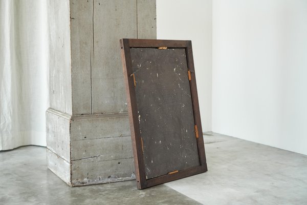 Late 19th Century Mirror with Scalloped Frame in Wood and Weathered Mirror Plate, 1890s-FEW-2024190