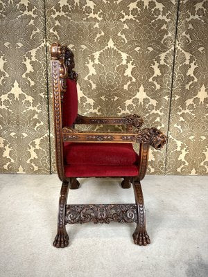 Late 19th Century Renaissance Walnut Ceremonial Armchair-AXR-1737334