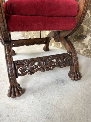 Late 19th Century Renaissance Walnut Ceremonial Armchair-AXR-1737334