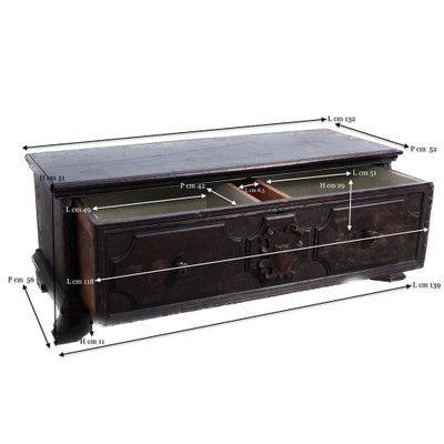 Late 19th Century Revisited Wooden Chest with Single Drawer with Two Compartments-XSG-2040972