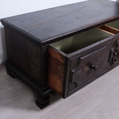 Late 19th Century Revisited Wooden Chest with Single Drawer with Two Compartments-XSG-2040972