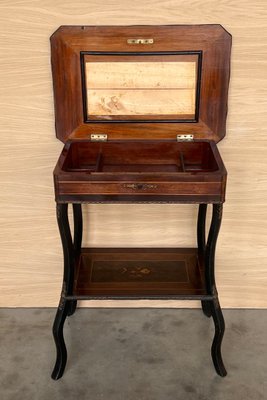 Late 19th Century Sewing Table in Wood Marquetry and Brass, France, 1890s-PSK-2017186