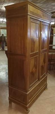 Late 19th Century Two-Door Wardrobe in Walnut with Geometric Design, Italy-RAQ-1306912