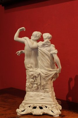 Late 19th Century White Porcelain Group of Male and Female Figurines by Capodimonte, 1890s-AXE-1433436