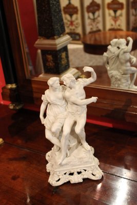 Late 19th Century White Porcelain Group of Male and Female Figurines by Capodimonte, 1890s-AXE-1433436