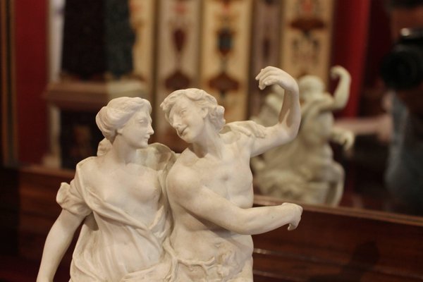 Late 19th Century White Porcelain Group of Male and Female Figurines by Capodimonte, 1890s-AXE-1433436