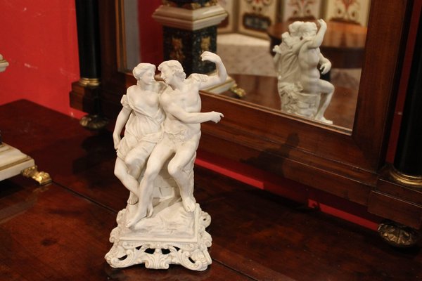 Late 19th Century White Porcelain Group of Male and Female Figurines by Capodimonte, 1890s-AXE-1433436